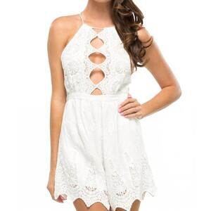 NEW THE JETSET DIARIES mariposa romper in white